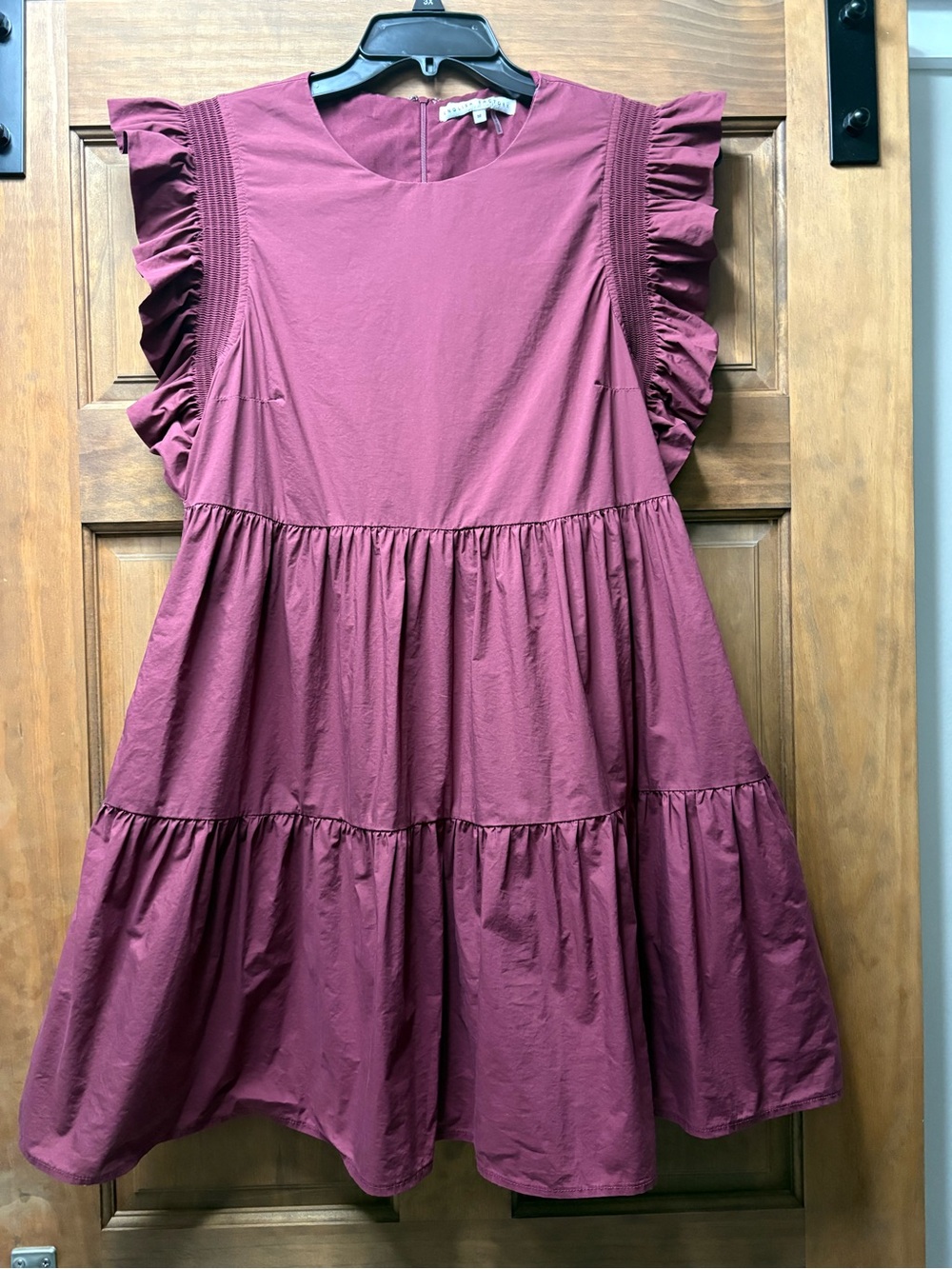 Women’s burgundy English Factory Duchy ruffle tiered babydoll
